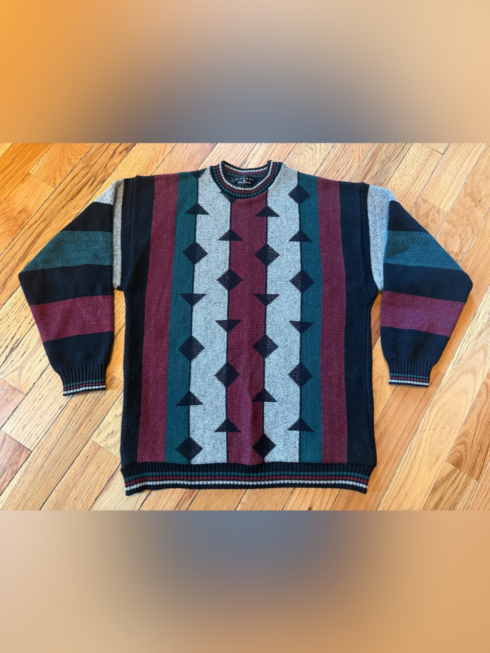 Vintage 90s Protege Collection Crewneck Sweater Men’s Size L Multicolor Abstract